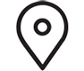 A black location pin icon with a circular center.