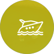 Icon of a boat on water within a yellow circle.